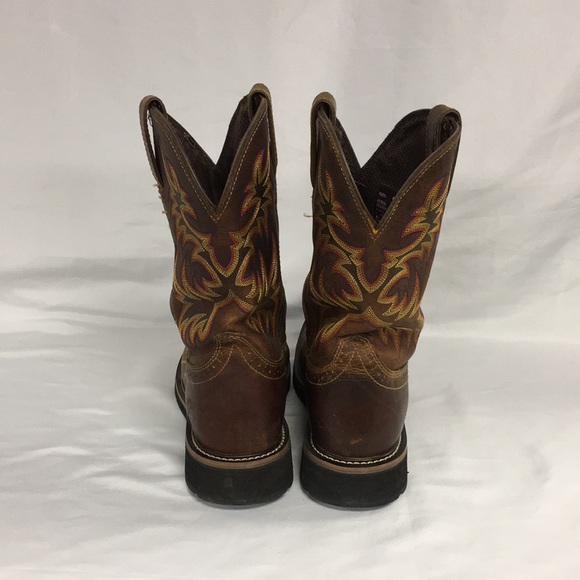 Justin Mens Authentic Leather Boots 9EE - Picture 3 of 7